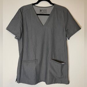 Figs Grey Short Sleeve Casma Scrub Top